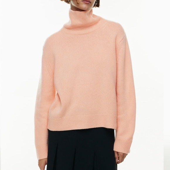 Aritzia | NWOT Wilfred Luxe Cashmere Jara Sweater Turtleneck Coral Blush Size XS - Picture 2 of 13